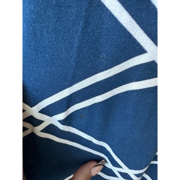 Ava Sky Hawaii Geometric Dolman Short Sleeve Snug Waist Stretch Blouse Top L - Picture 8 of 8